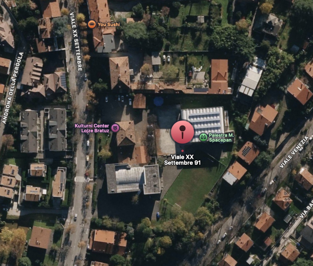 Mappa della sede - Palestra Olympia, Viale XX Settembre, Gorizia